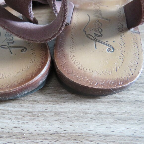 FREE PEOPLE Torrence Ankle Wrap Suede Sandals in Mauve Purple Boho - Size US 6.5 - Picture 12 of 16